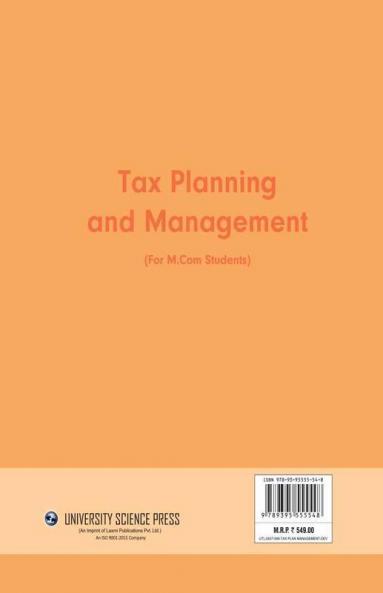 Tax Planning and Management (For M.Com Students)