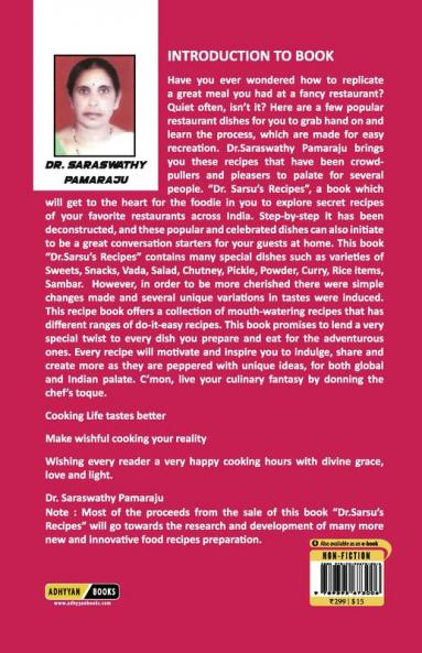 Dr. Sarsu’s Recipes: Mouth Watering Quick Bite Recipes