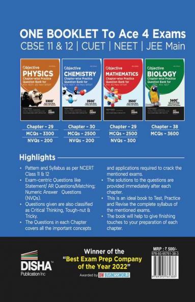 Objective Chemistry Chapter-wise Practice Question Bank for NTA JEE Main/ BITSAT/ NEET (UG) 4th Edition | MCQs & NVQs  based on Main Previous Year Questions PYQs | Useful for CBSE 11/ 12 & CUET