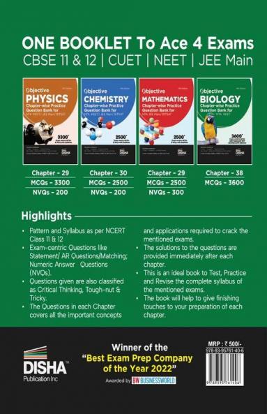 Objective Biology Chapter-wise Practice Question Bank for NTA NEET (UG) 4th Edition | MCQs based on Main Previous Year Questions PYQs | Useful for CBSE 11/ 12 & CUET