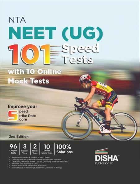 NTA NEET (UG) 101 Speed Tests with 10 Online Mock Tests 2nd Edition | 96 Chapter Tests + 3 Subject Tests + 2 Mock Tests + 10 Online Mock Tests | Physics Chemistry Biology PCB | Optional Questions | Question Bank | 100% Solutions