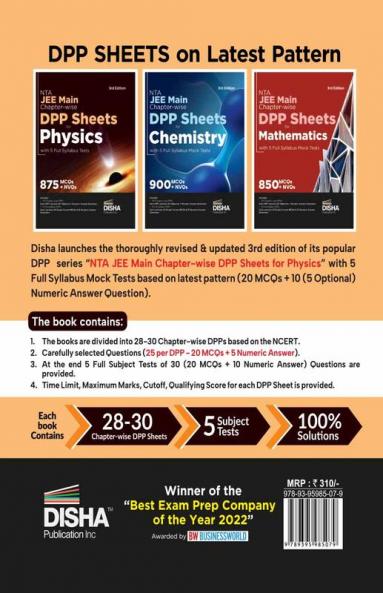 NTA JEE Main Chapter-wise DPP Sheets for Physics with 5 Full Syllabus Tests 3rd Edition