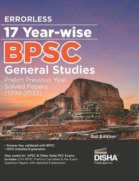 Errorless 17 Year-wise BPSC General Studies Prelim Previous Year Solved Papers (1994 - 2022) 3rd Edition
