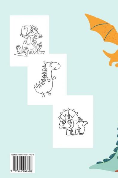 Dinos! Livre de Coloriage: Grand cadeau pour garçons et filles - Livre d'activités pour enfants - Format optimal 6 x 9