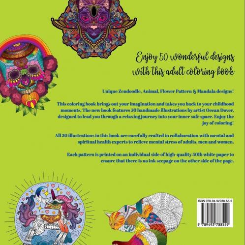 Adult Coloring Book: Relaxing and Stress Relieving Art; Zendoodles Animals Flower Patterns Mandalas & More!
