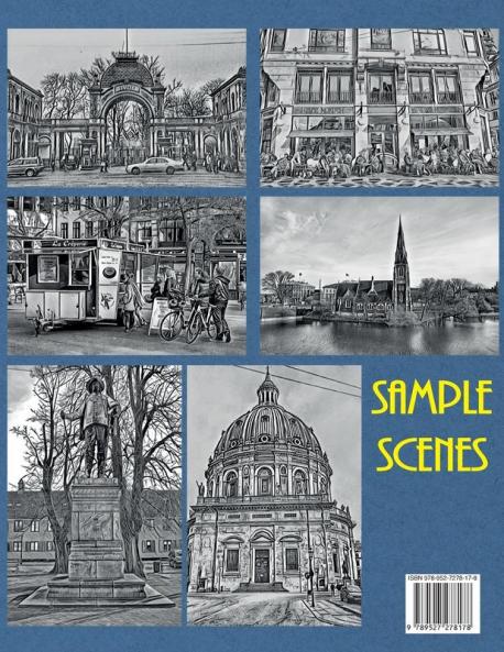 Copenhagen Grayscale: Adult Coloring Book: 3 (Grayscale Coloring Trips)