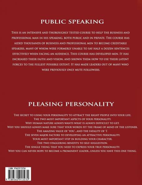 Public Speaking by Dale Carnegie (the author of How to Win Friends & Influence People) & Pleasing Personality by Napoleon Hill (the author of Think and Grow Rich)