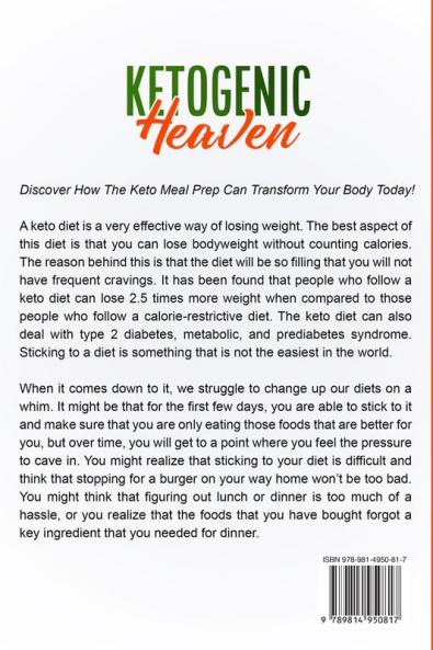 Keto Meal Prep Cookbook For Beginners: KETOGENIC HEAVEN - How To Cook Delicious Keto Recipes While Counting Keto Carbs and Practicing Clean Eating For Vegetarians and Meat Lovers