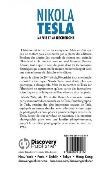 Ma Vie et Ma Recherche l'Autobiographie de Nikola Tesla