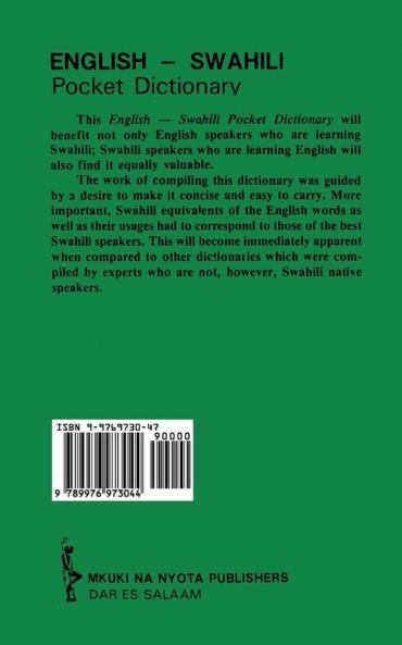 English Swahili Pocket Dictionary