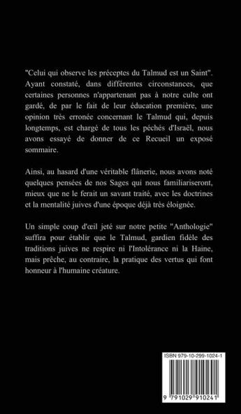 Anthologie Juive - Extraits du Talmud