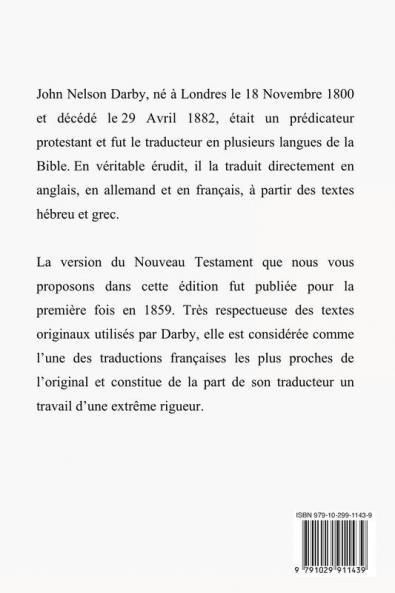 La Bible Nouveau Testament traduite par JN Darby