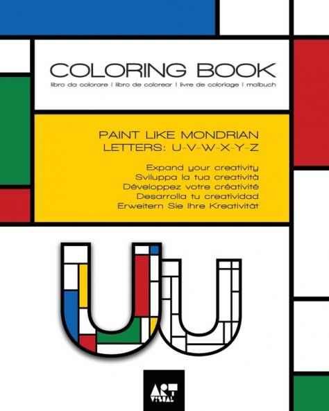 Coloring Book - Alphabet Mondrian Style