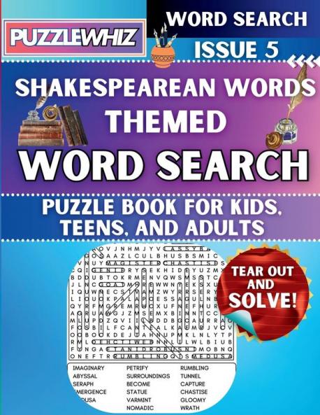 Shakespearean Words - Themed Word Search - Fun & Educational Puzzles for Kids Teens and Adults (Large Print Edition)