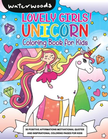Lovely Girls Unicorn Coloring Book
