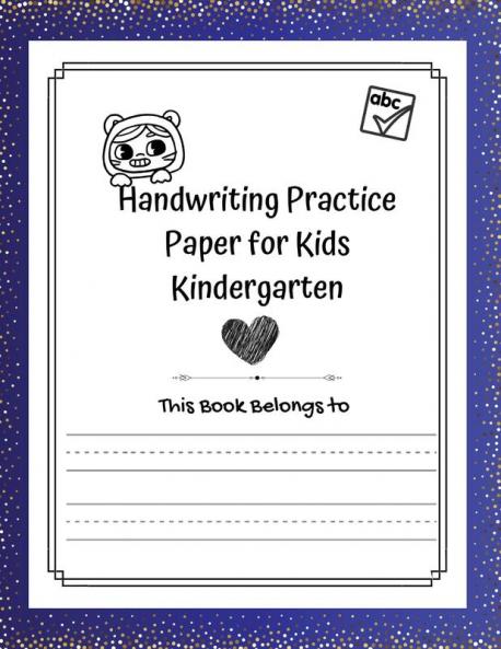 Handwriting Practice Paper for kids Kindergarten