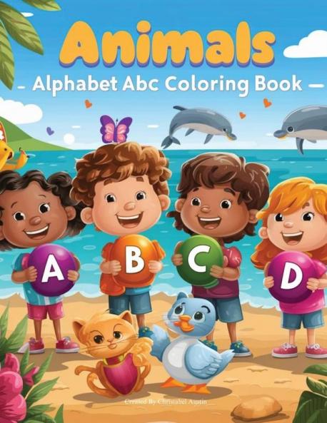 Animals Alphabet  ABC Coloring book for Kid's ages 2-4
