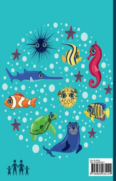 Sea Animals Coloring Book For Kids Ages 4-8 : Amazing Coloring book for Kids Ages 4-8 to Color Ocean Animals Sea Creatures & Underwater Marine Life Paperback 8.5*11 inches