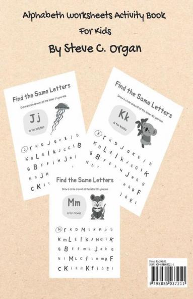 Alphabet Worksheets Activity Book: Spot The Letters And Find The Same Letters Activity Book For Toddlers And Kids Ages 3-5