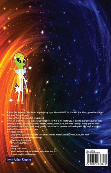 Alien Coloring Book For Kids : Space Alien Coloring Book For Kids Ages 4-8 | Amazing Aliens Coloring Pages For Preschool And School Children Boys And Girls