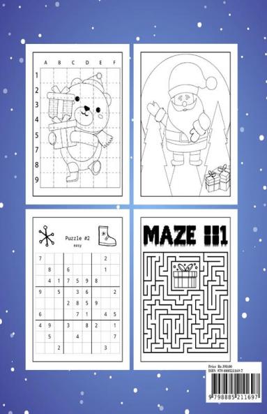 Christmas Activity Book For Kids Coloring Pages How to Draw Mazes Sudoku : Coloring Pages For Kids How to Draw Mazes Sudoku and More !