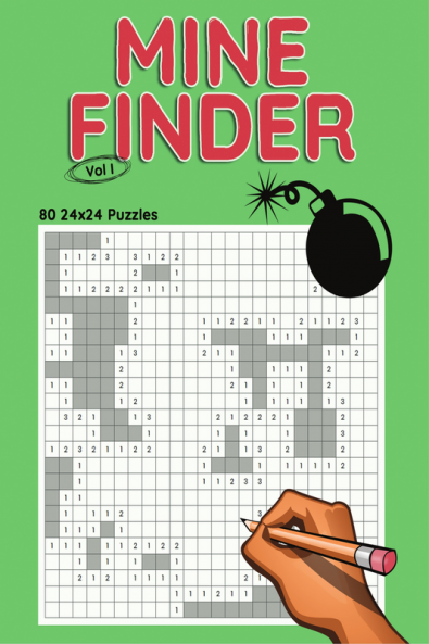 Mine Finder 24x24 Vol I : 80 24x24 Puzzles to Solve Great for Kids Teens Adults & Seniors Logic Brain Games Stress Relief & Relaxation 8.5” x 11”