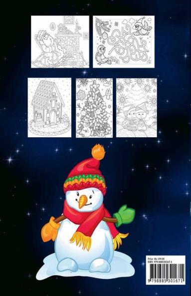 Christmas Coloring book for Kids: 50 Amazing Christmas Illustrations and 5 entertaining Mazes | Xmas coloring book  | Christmas Activity book | Santa coloring book kids