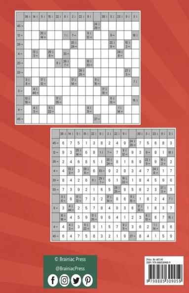 Kakuro 15X11 Vol I : 160 15X11 Puzzles To Solve Great For Kids Teens Adults And Seniors Logic Brain Games Stress Relief And Relaxation 8.5” X 11”
