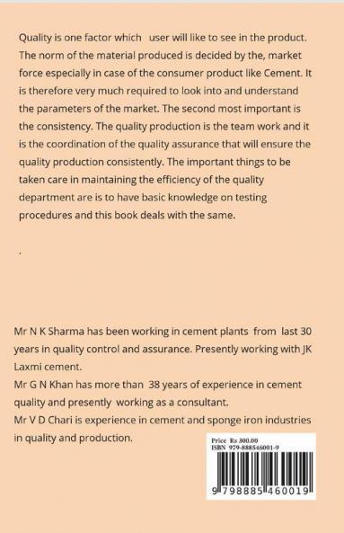 Cement Laboratory : Management