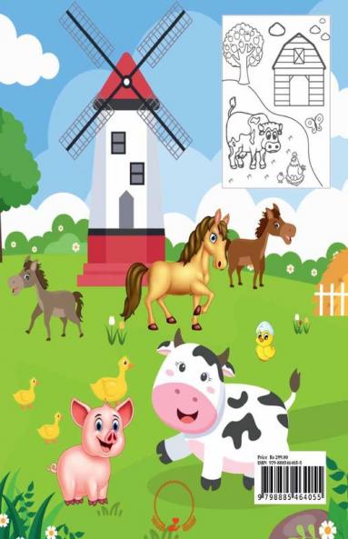 Farm Animals Coloring Book for Kids : Amazing Selection of Animals on the Farm | Cute Coloring Pages for Boys Girls Kindergarten Toddlers Preschoolers