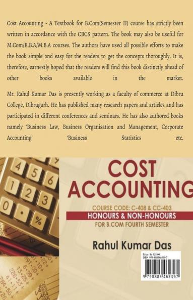 COST ACCOUNTING : As Per CBCS Pattern