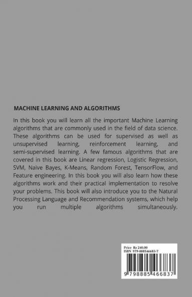 Machine Learning And Algorithms