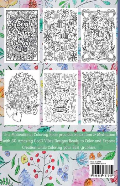 Your Only Limit Is You Motivational Coloring Book For Adults : Good Vibes Adult Coloring Book for Women Relaxation & Teenage Girls | Easy Coloring Pages For Adults with Inspirational & Moti...