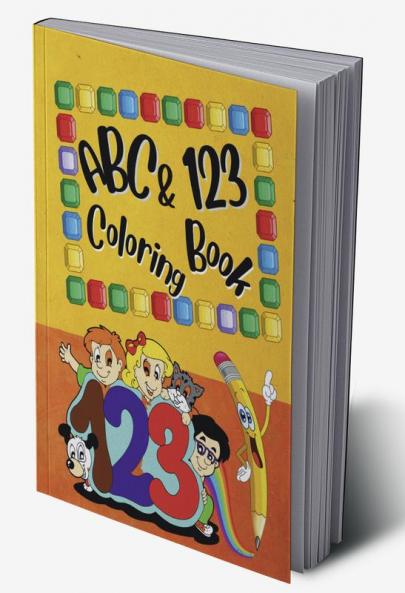 ABC &amp; 123 Coloring Book : For Kids-Preschoolers