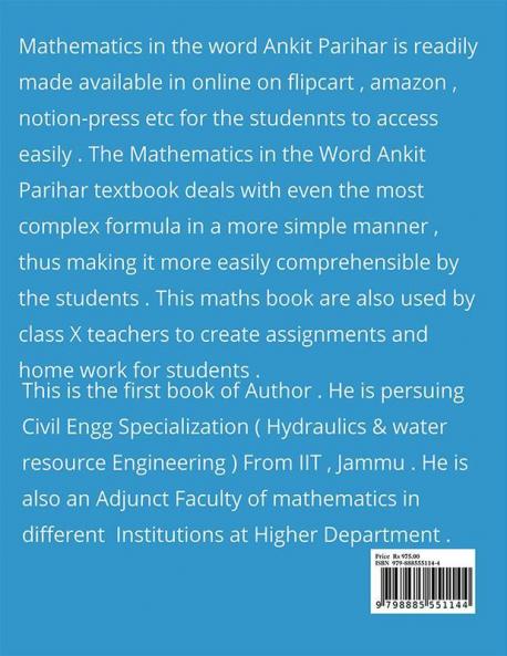Mathematics For Class X ( JKBOSE ) : Mathematics in the Word Ankit Parihar