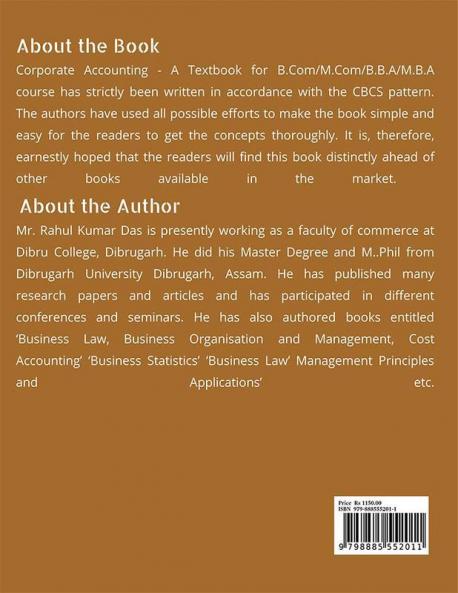 CORPORATE ACCOUNTING : As Per CBCS Pattern