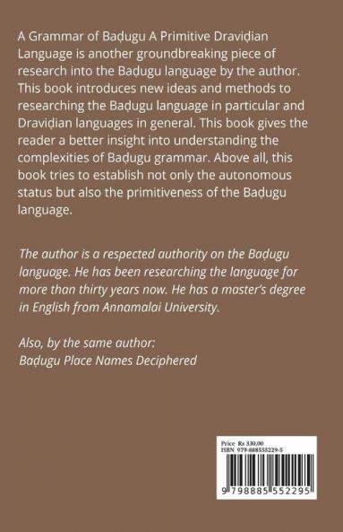 A Grammar Of Badugu A Primitive Dravidian Language