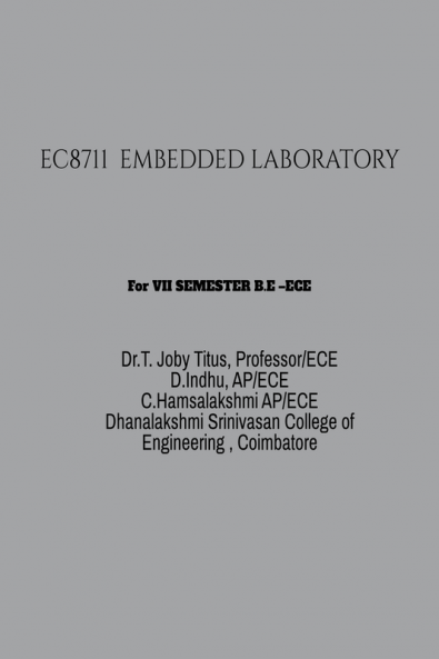 EC8711 EMBEDDED LABORATORY