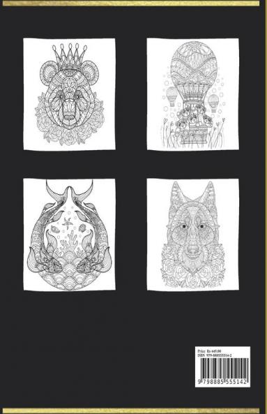 Adult coloring book : Stress Relieving Coloring Book with Animals Flowers Patterns Designs