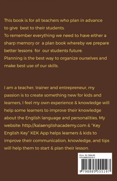 Teacher's Plan Book