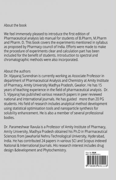Pharmaceutical Analysis : A Practical Manual