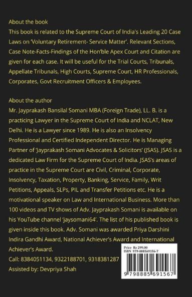 Voluntary Retirement- Service Matters- Supreme Court’S Latest Leading Case Laws: Case Notes- Facts- Findings Of Apex Court Judges & Citations: Case ... Findings Of Apex Court Judges And Citations