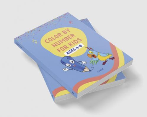 Color by number for kids ages 4-8 : 50 cute designs with animals airplane sea life and more | Great designs for coloring with number for kids ages 4-8| Color code on each page |