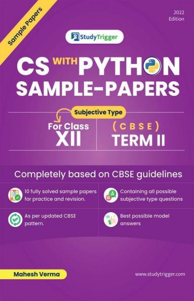 Computer Science With Python Sample Papers: Subjective Type For Cbse Term 2