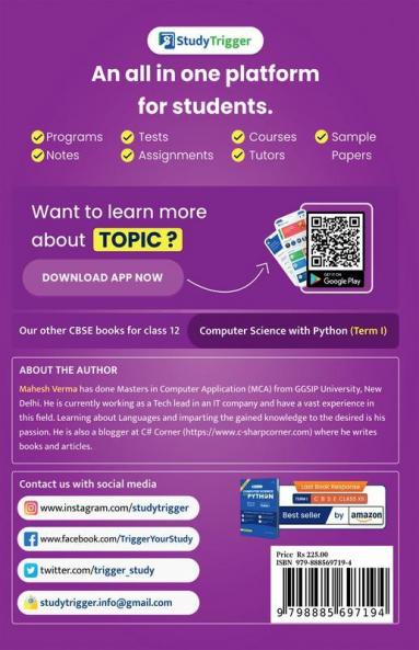 Computer Science With Python Sample Papers: Subjective Type For Cbse Term 2