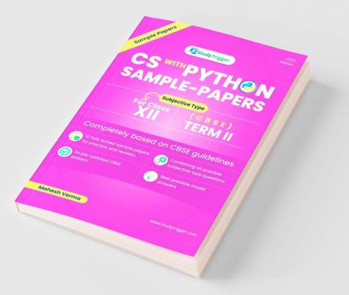 Computer Science With Python Sample Papers: Subjective Type For Cbse Term 2