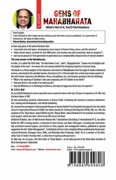 GEMS OF MAHABHARATA What's Not In It You'll Find Nowhere Volume 4 : Pearls of Wisdom & Eternal Truths from the Longest Epic Portrayed in Captivating Style by a Behavioral Scientist