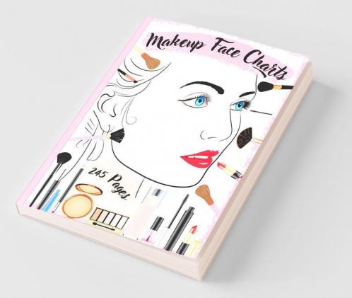 Makeup Face Charts : Blank Makeup Face Chart Worksheets For Makeup Lovers From Beginner To Pro To Organize And Plan Their Designs. Faces With Open And Closed Eyes. Gift Idea Pro And Amateur Make...