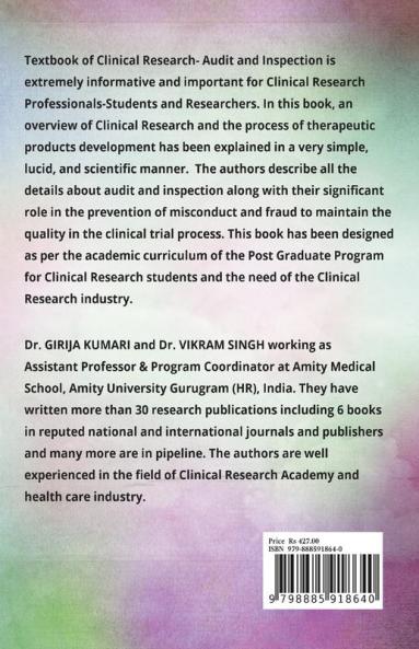 Textbook of CLINICAL RESEARCH - AUDIT AND INSPECTION