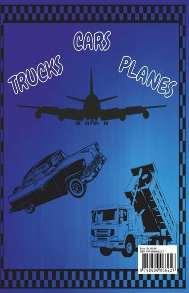 Trucks Cars And Planes Coloring Book For Boys: High Quality Trucks Cars And Planes Coloring Pages For Boys and Girls | Cool Trucks Planes Cars Bikes And Transportation Vehicles Coloring Book F...